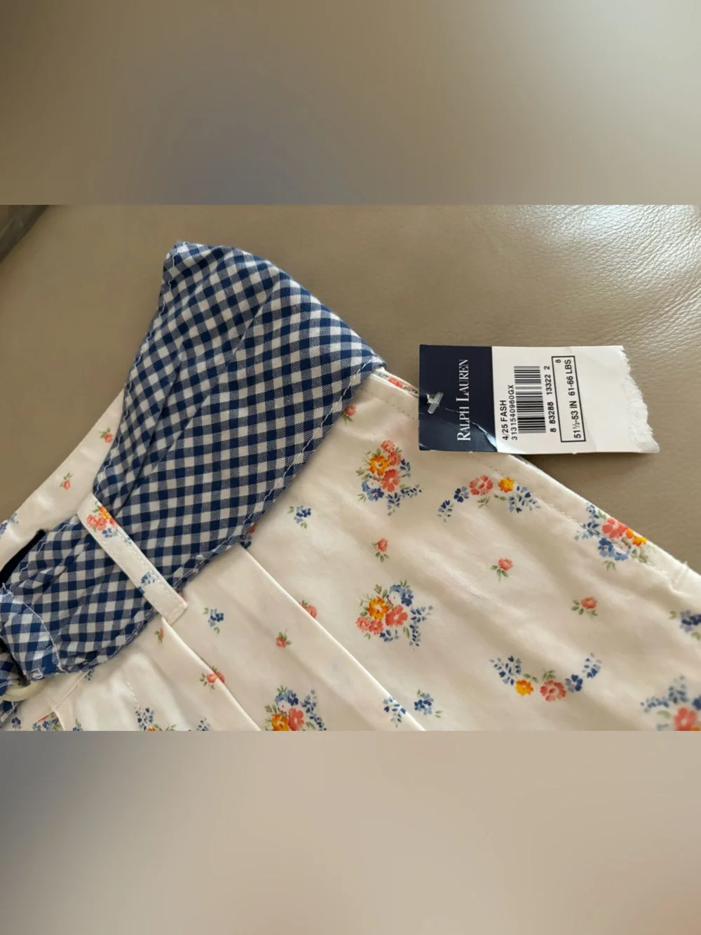 ✨New✨Ralph Lauren Floral Pleated Shortd with Blue Gingham Belt✨